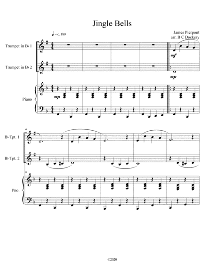 10 Christmas Duets for Trumpet with piano accompaniment vol. 1 Trumpet Duet scores gallery preview page 3