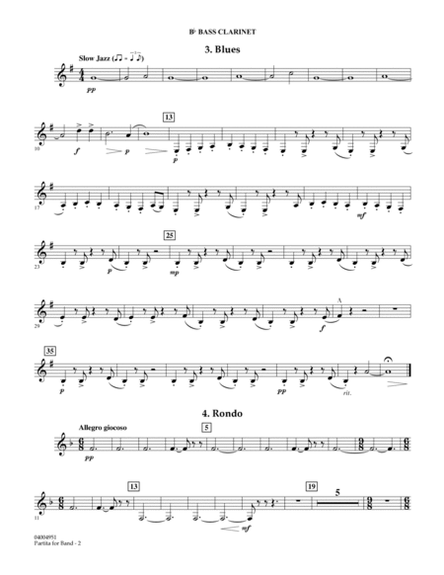 Partita for Band - Bb Bass Clarinet