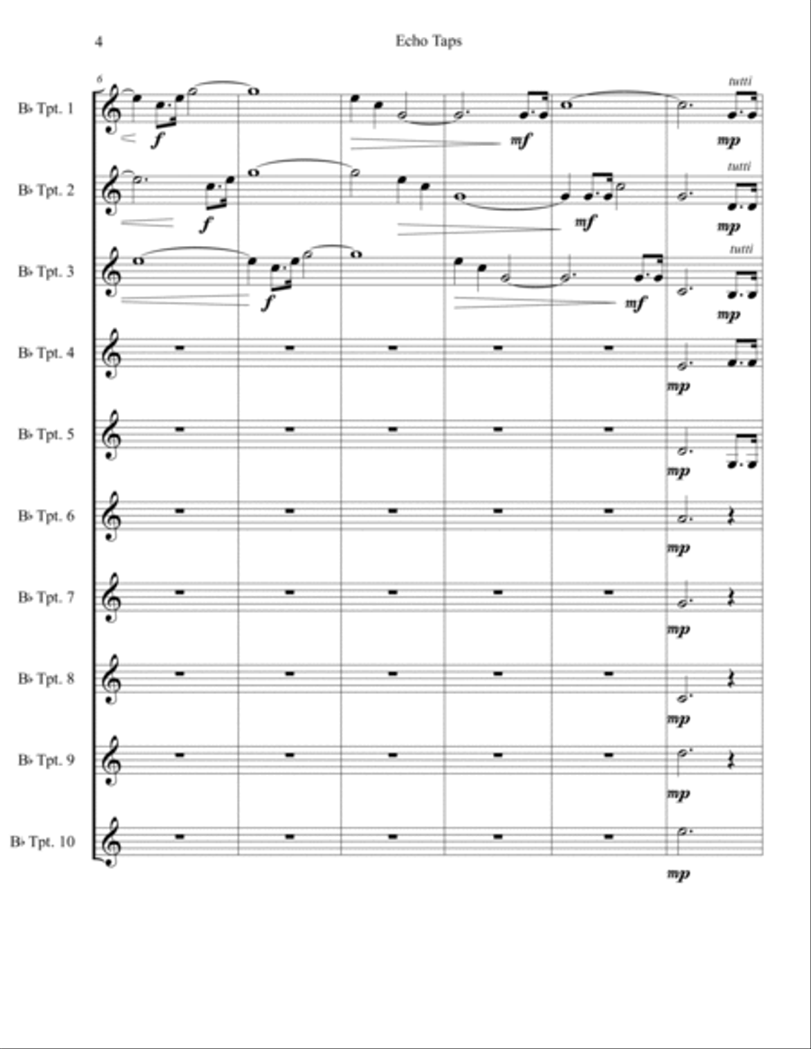 Echo Taps for Trumpet Ensemble Brass Ensemble scores gallery preview page 4