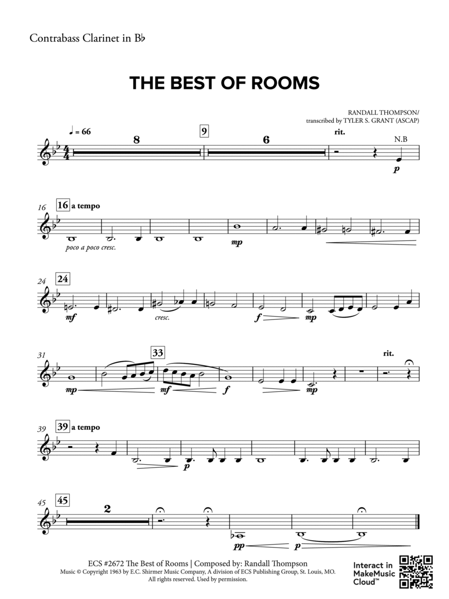 The Best of Rooms: B-flat Contrabass Clarinet Concert Band scores gallery preview page 1