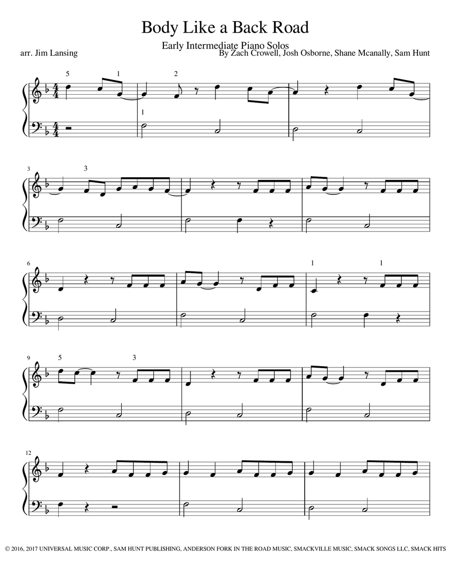 Body Like A Back Road Piano Method scores gallery preview page 2