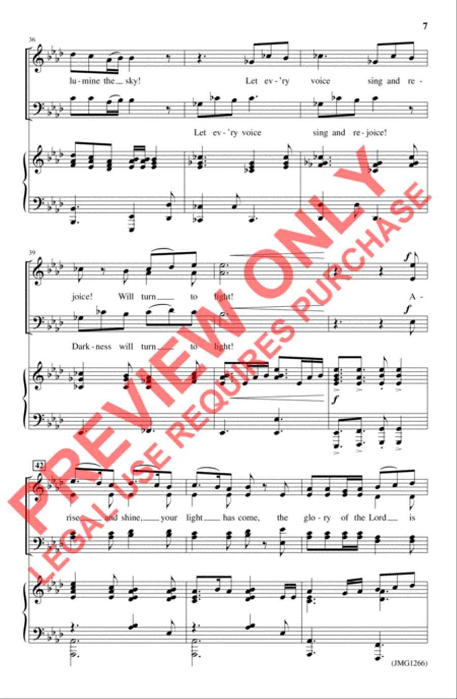 Rejoice! Your Light Has Come 4-Part scores gallery preview page 6