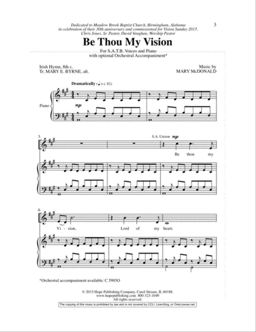 Be Thou My Vision 4-Part scores gallery preview page 3