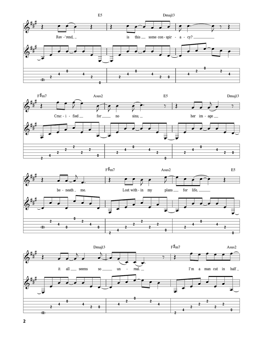 Cemetery Gates Acoustic Guitar scores gallery preview page 2