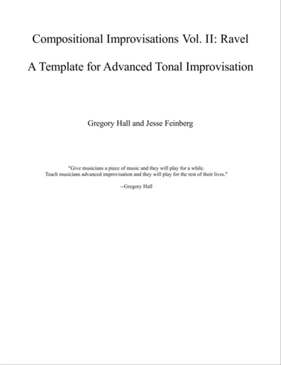 [Hall, Feinberg] Compositional Improvisations - Vol. 2: Ravel Small Ensemble scores gallery preview page 3
