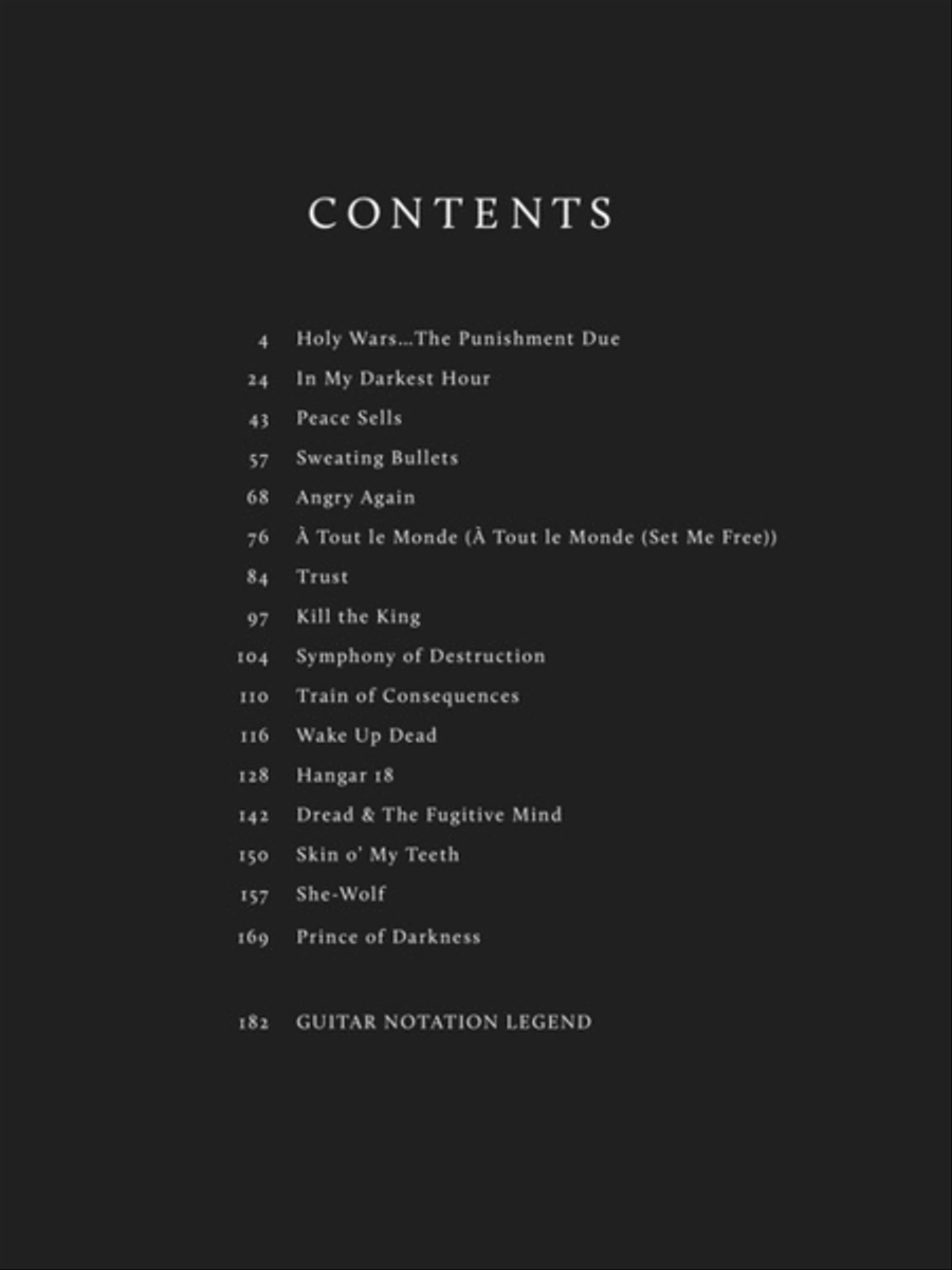 Megadeth – Greatest Hits: Back to the Start Electric Guitar scores gallery preview page 3