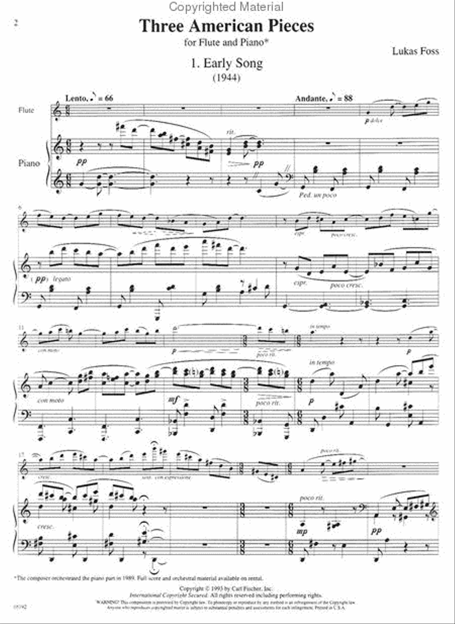 Three American Pieces Three American Pieces Flute Solo scores gallery preview page 2