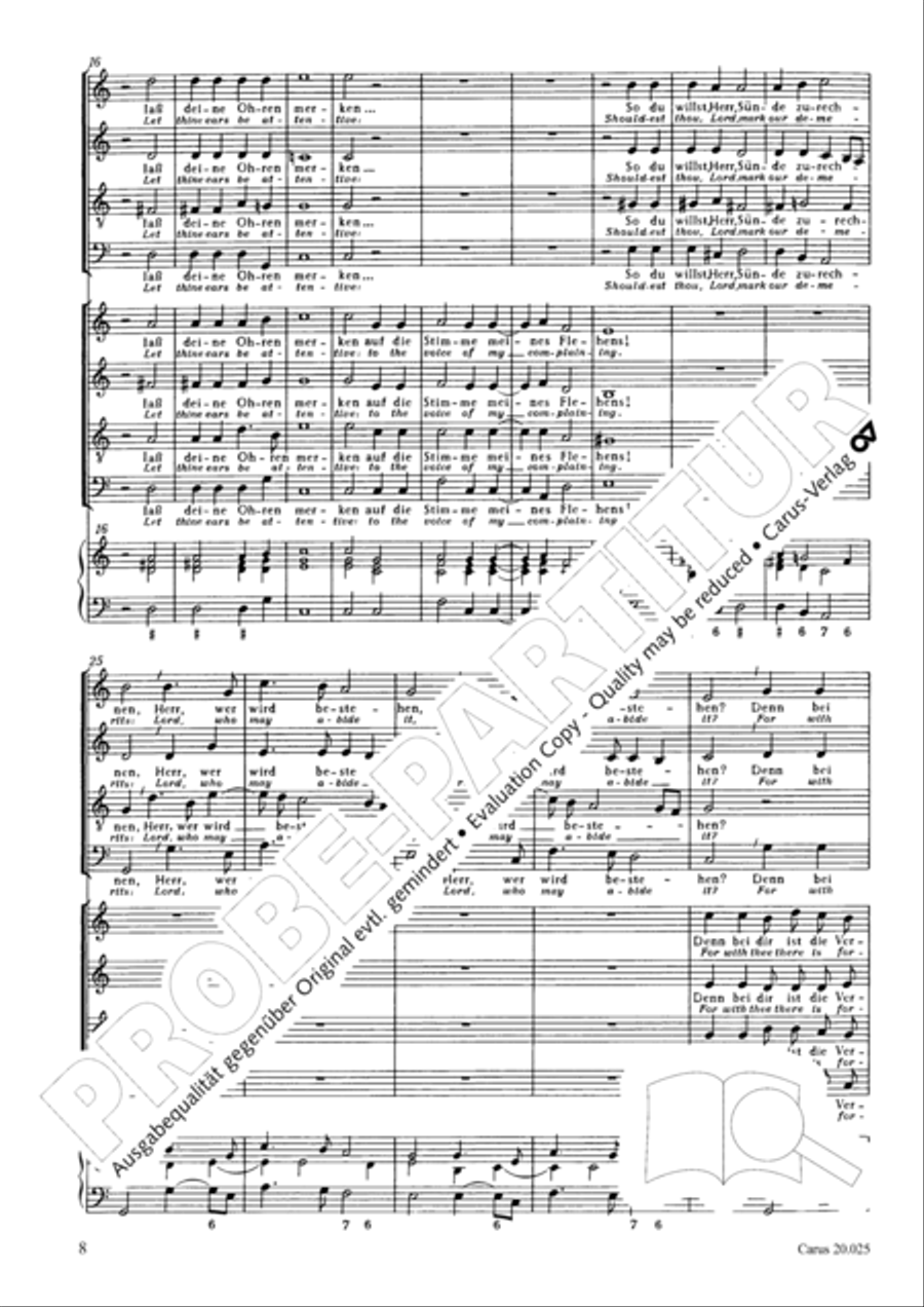 From the deep, cried I (Aus der Tiefe ruf ich) 4-Part scores gallery preview page 9