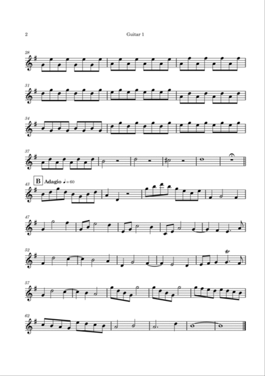 Adagio from Corelli's Christmas Concerto - for 3 guitars or large ensemble Large Ensemble scores gallery preview page 5