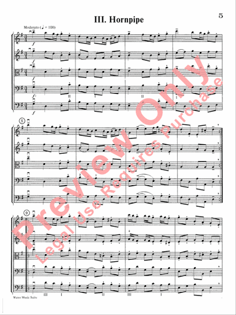 Water Music Suite String Orchestra scores gallery preview page 6