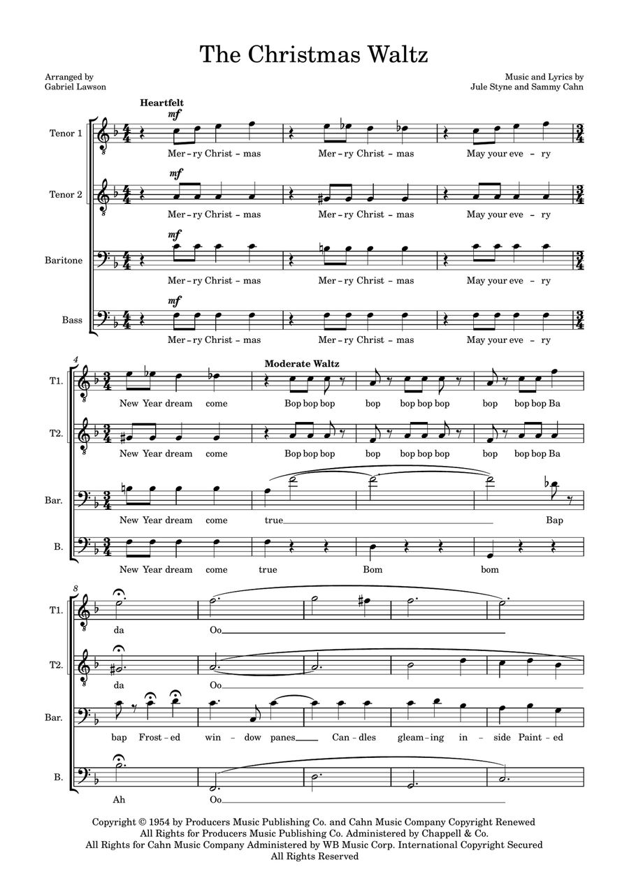 The Christmas Waltz The Christmas Waltz TTBB scores gallery preview page 1