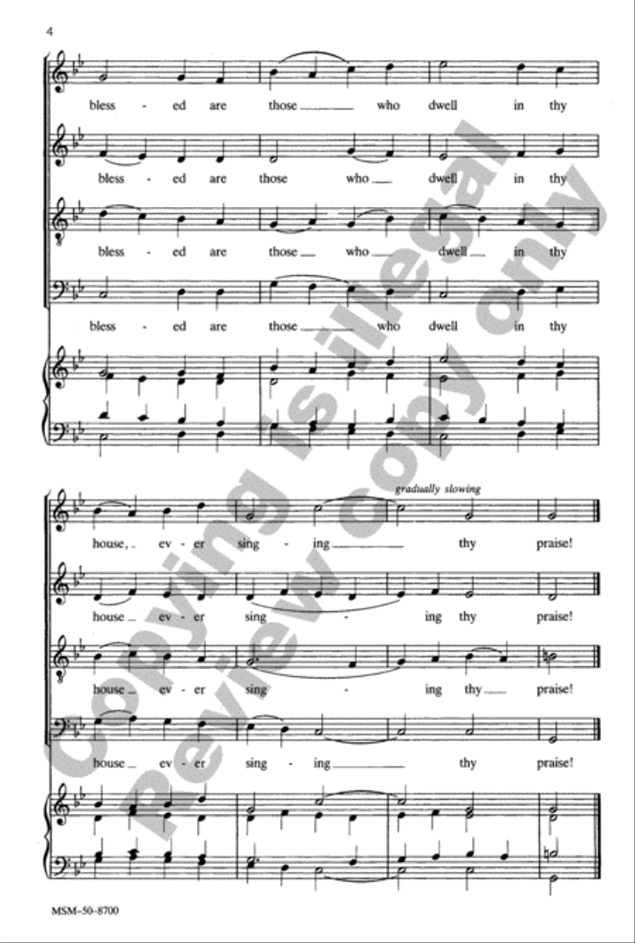 How Lovely Is Thy Dwelling Place 4-Part scores gallery preview page 5