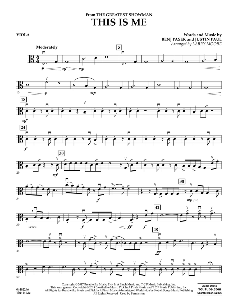 This Is Me (from The Greatest Showman) - Viola Orchestra scores gallery preview page 1
