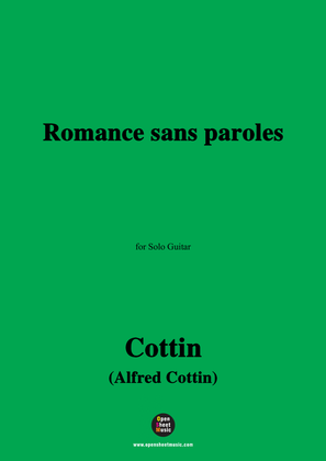 Cottin-Romance sans paroles,for Guitar