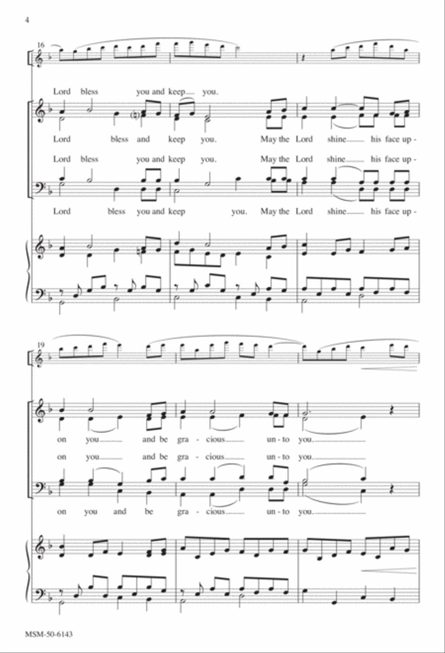 May the Lord Bless You and Keep You 4-Part scores gallery preview page 3