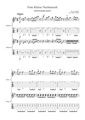 Eine Kleine Nachtmusik - guitar version w/ chords (tab + traditional notation)