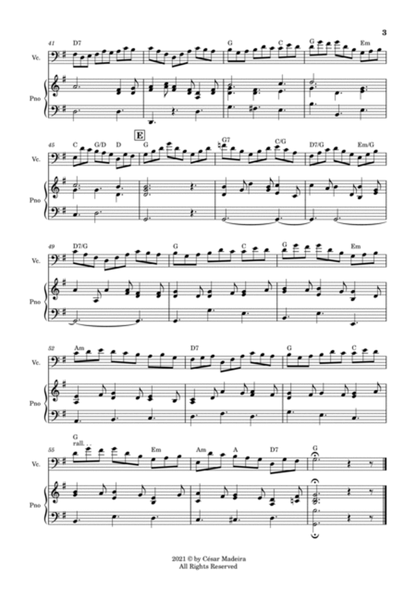 Jesu, Joy of Man's Desiring - Cello and Piano - W/Chords (Full Score and Parts) image number null