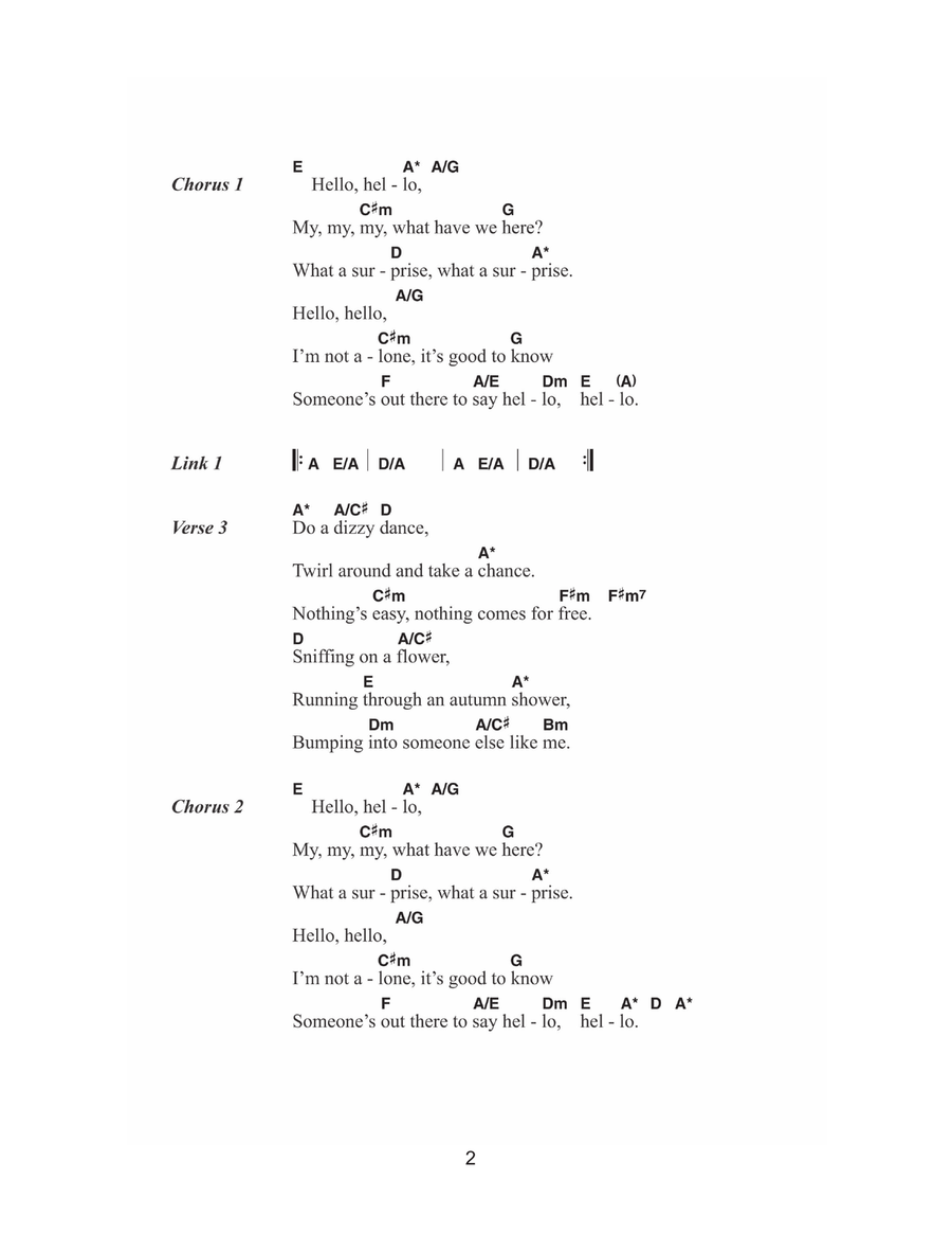 Hello Hello (From 'Gnomeo and Juliet') Acoustic Guitar scores gallery preview page 2