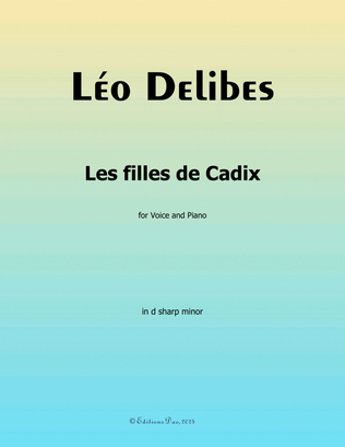 Book cover for Les filles de Cadix, by Delibes, in d sharp minor