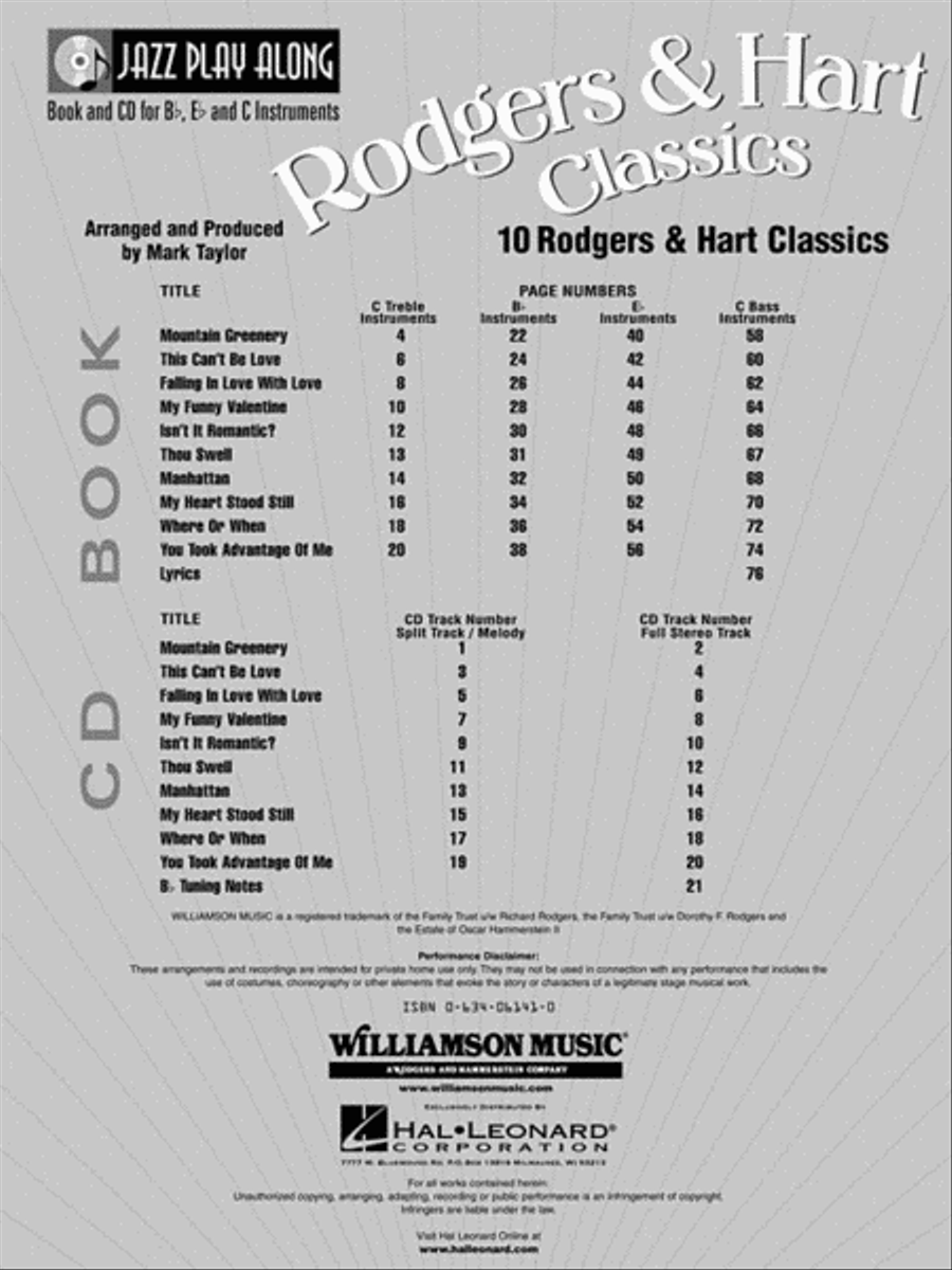 Rodgers & Hart Classics image number null