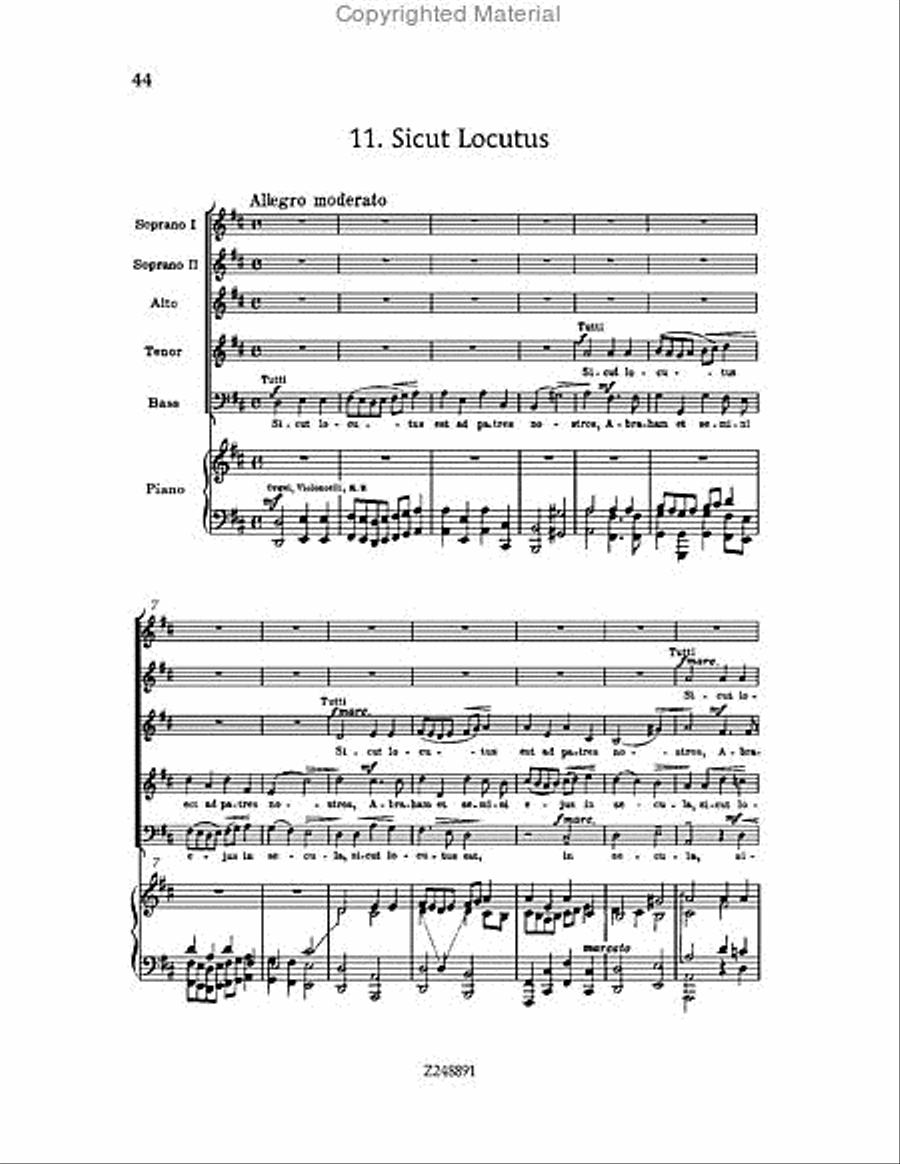 Magnificat in D major, BWV 243 Choir scores gallery preview page 44