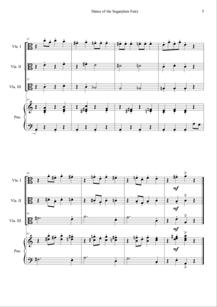 Nutcracker Op.71a - Dance Of The Sugarplum Fairy Piano Quartet scores gallery preview page 5