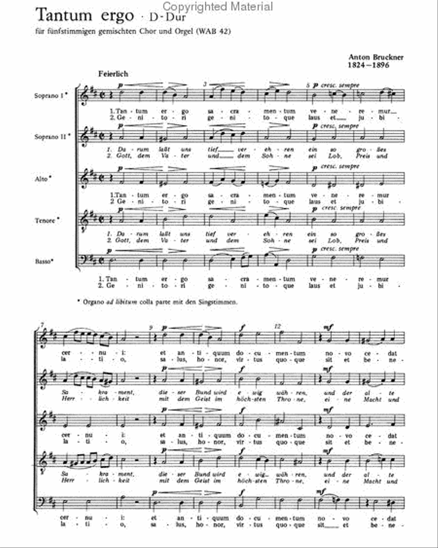 Bruckner: Tantum ergo; Goicoechea: Christus factus est Collection / Songbook scores gallery preview page 2