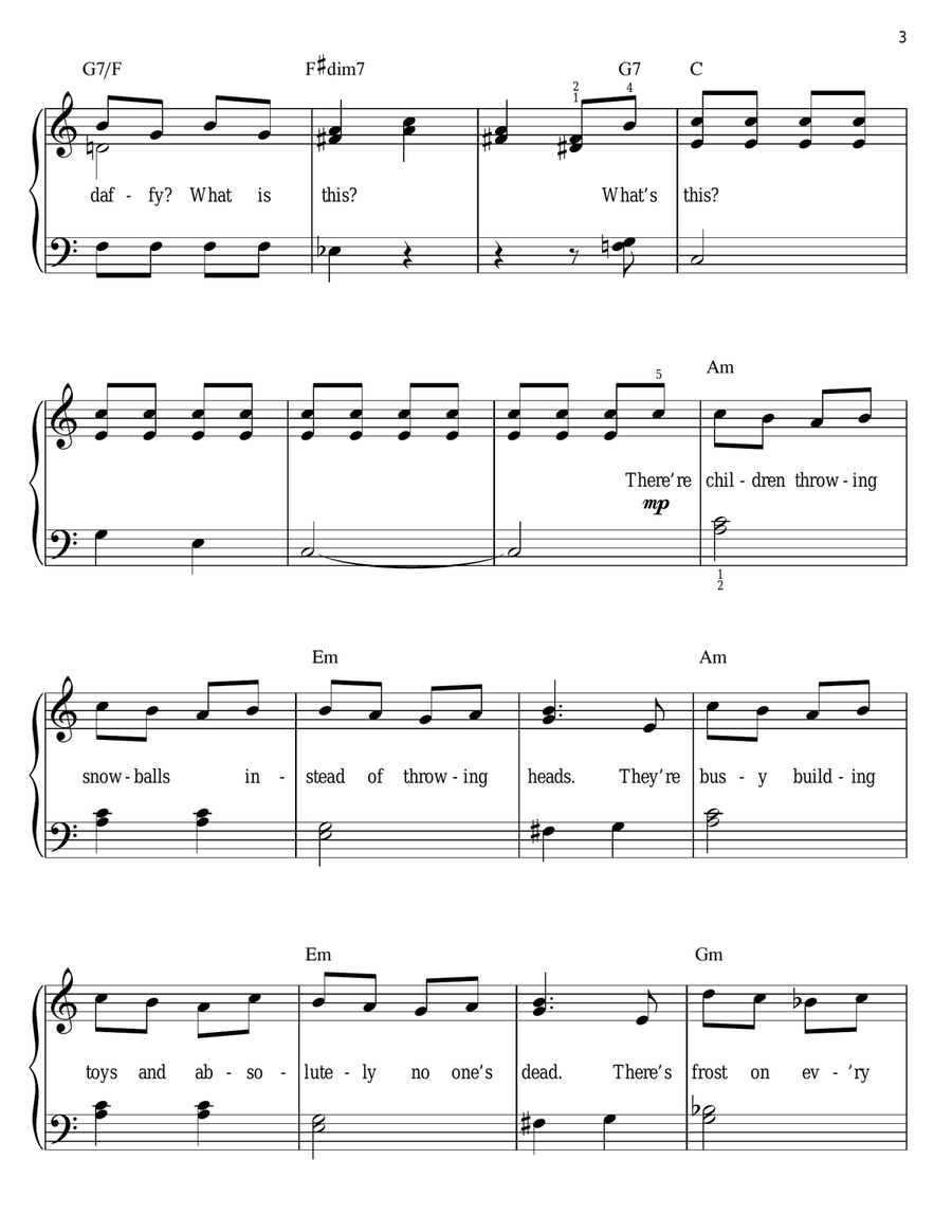 What's This? (from The Nightmare Before Christmas) Easy Piano scores gallery preview page 3