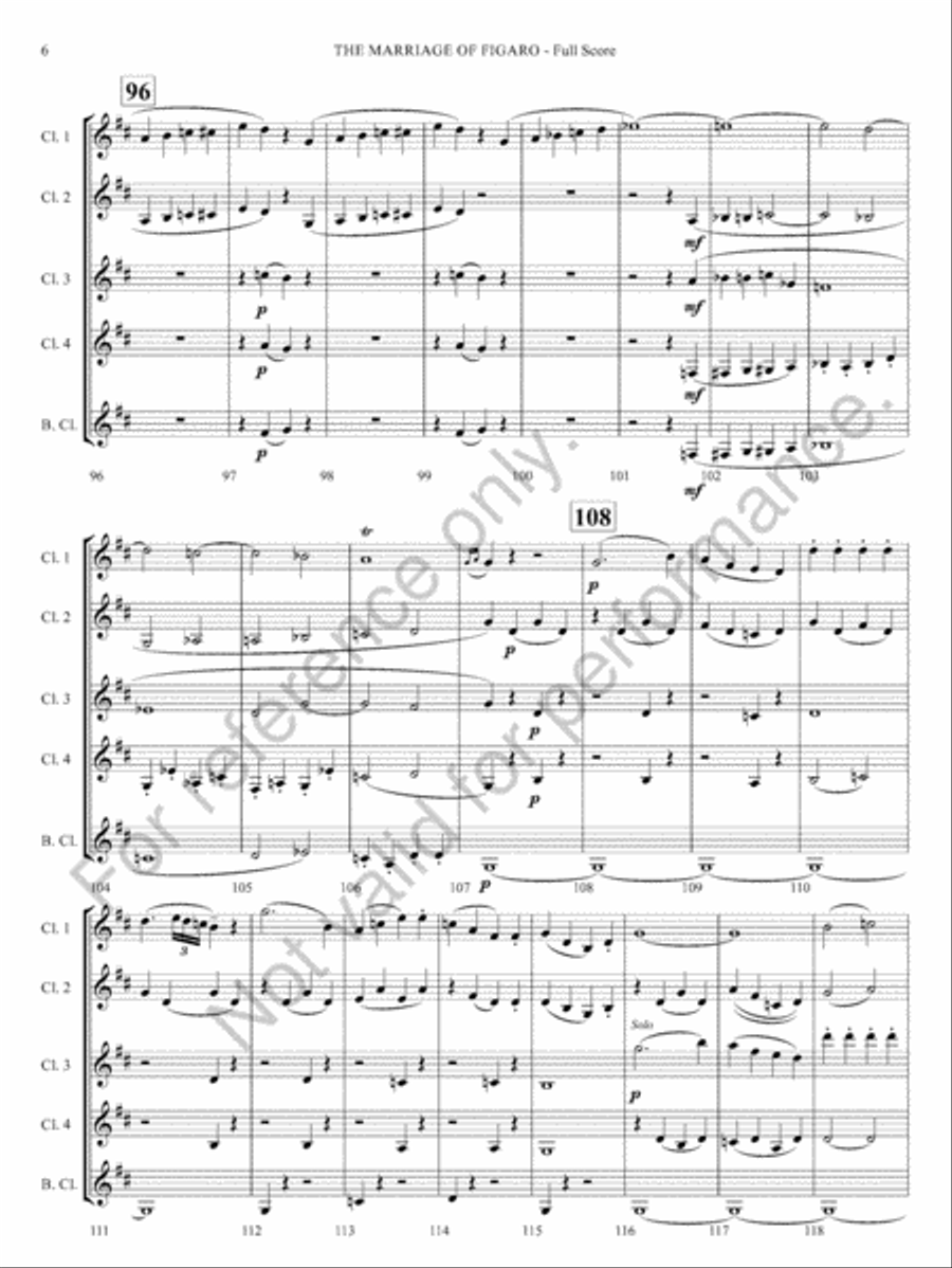 The Marriage Of Figaro The Marriage Of Figaro Clarinet Quintet scores gallery preview page 8