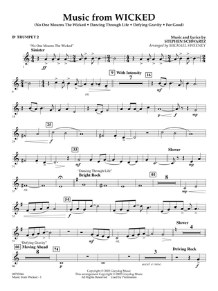 Book cover for Music from Wicked (arr. Michael Sweeney) - Bb Trumpet 2