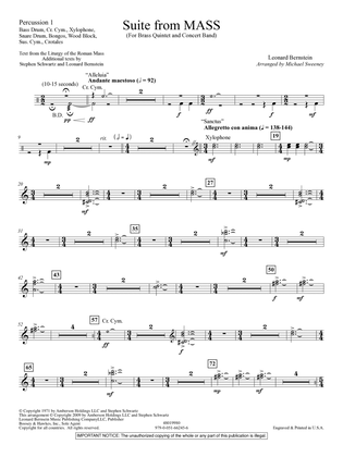 Suite from Mass (arr. Michael Sweeney) - Percussion 1