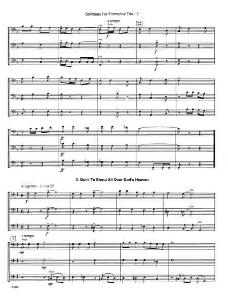 Spirituals For Trombone Trio - Full Score