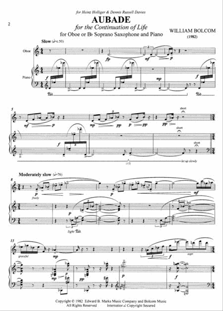 Aubade Aubade Soprano Saxophone scores gallery preview page 2