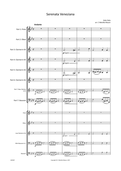 Serenata Veneziana (Kéler Béla) – arranged for woodwind ensemble image number null