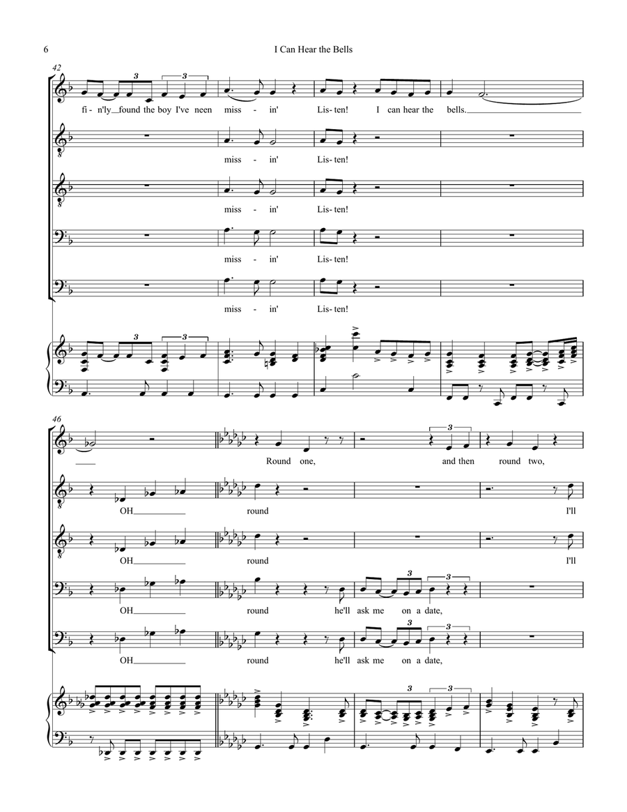 I Can Hear The Bells TTBB scores gallery preview page 6