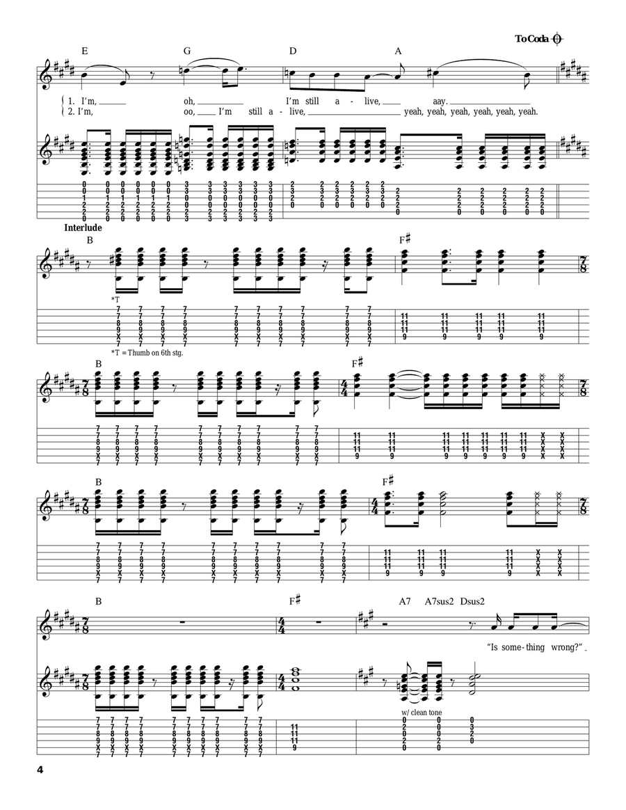 Alive Alive Acoustic Guitar scores gallery preview page 4