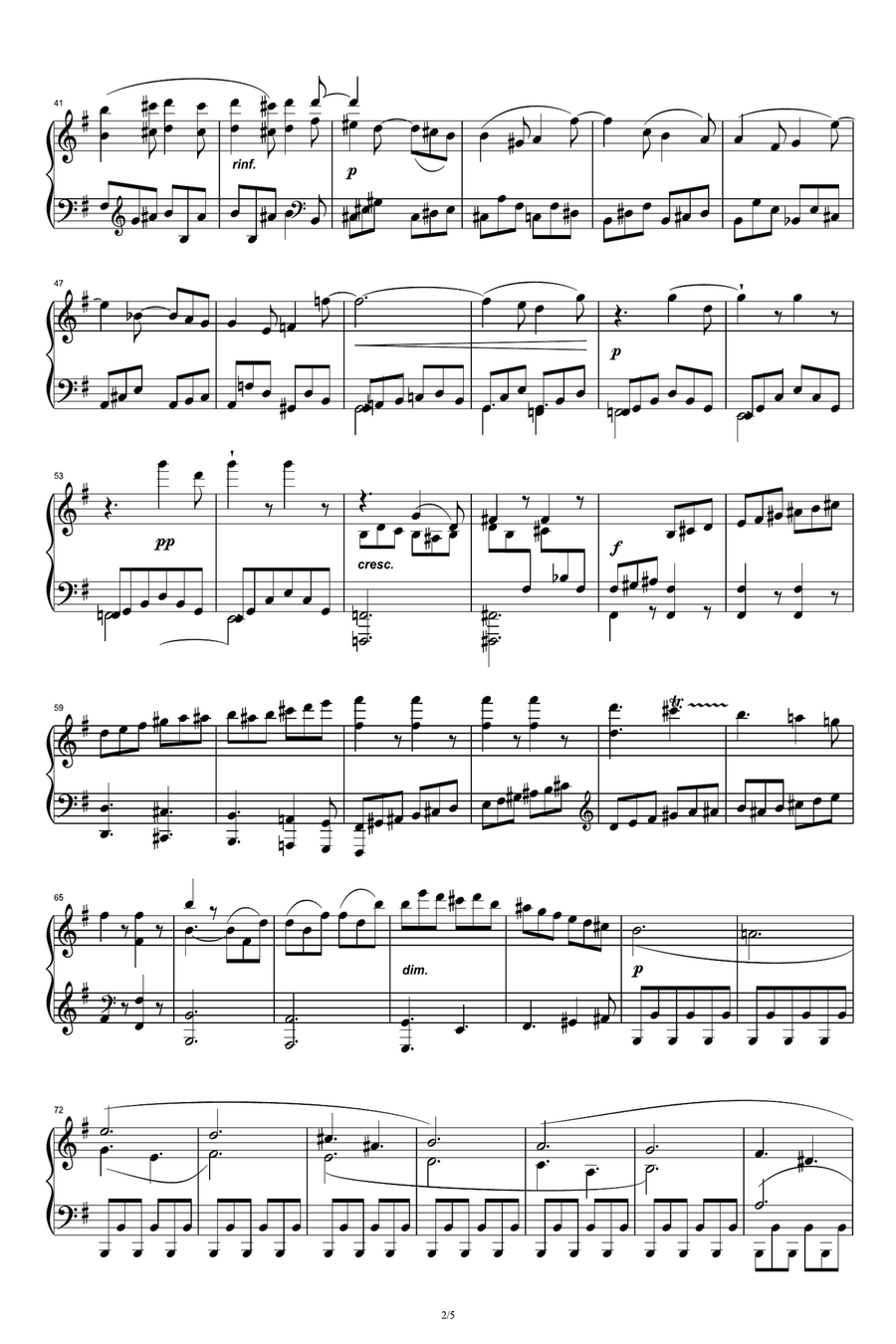 Beethoven Sonata No.30 in E Major, Op.109 Movement 2 Piano Solo scores gallery preview page 2