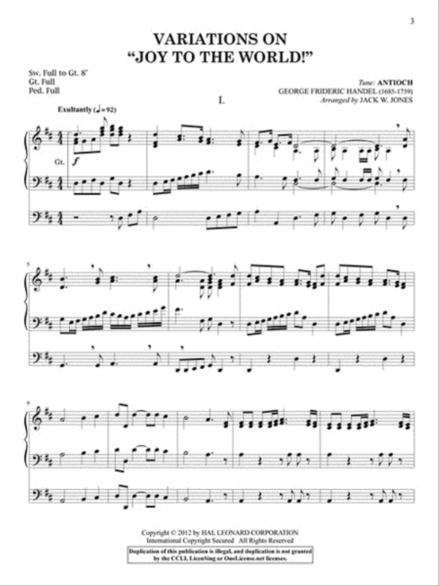Joy to the World Organ Solo scores gallery preview page 2