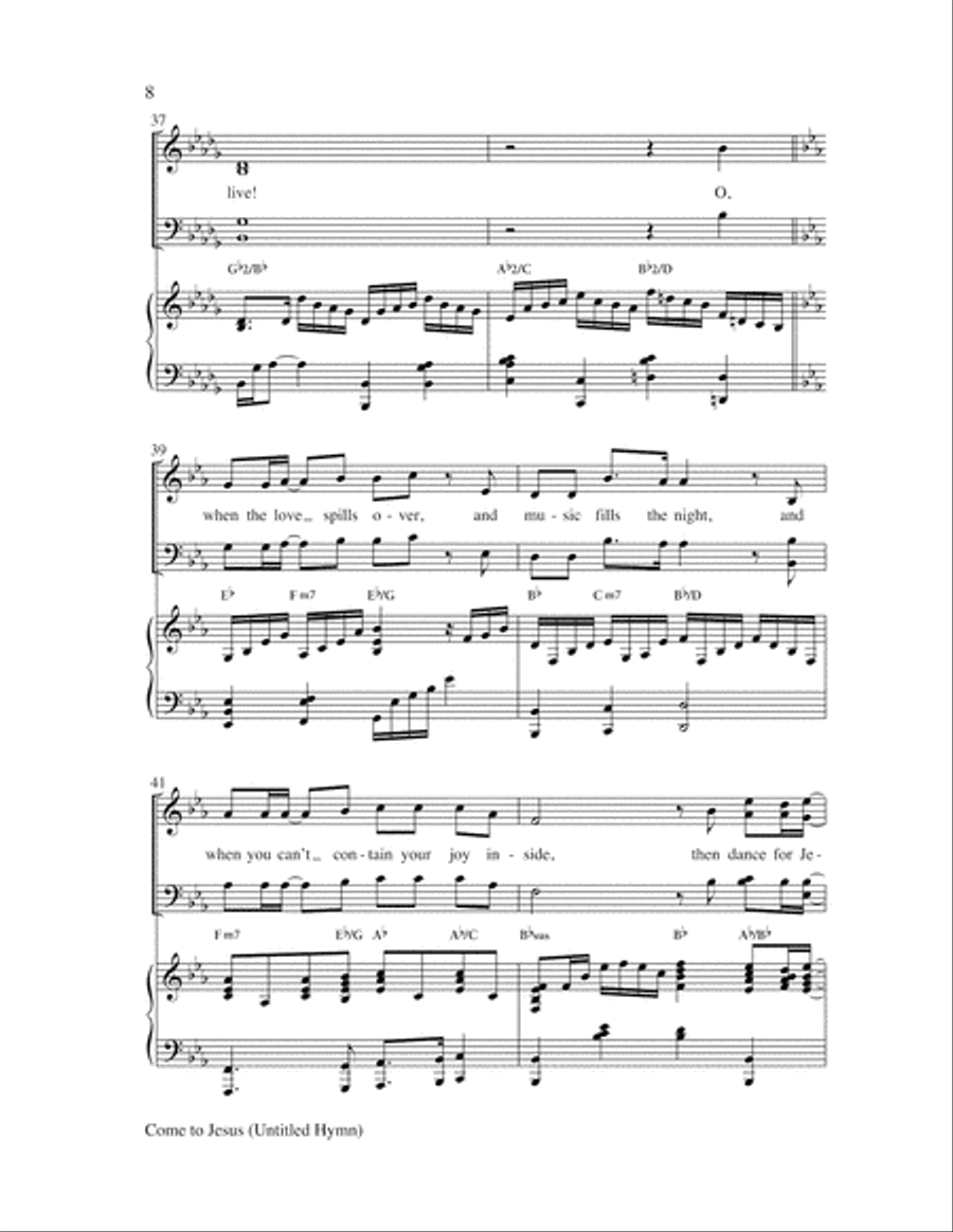 Come to Jesus (Untitled Hymn) Choir scores gallery preview page 8