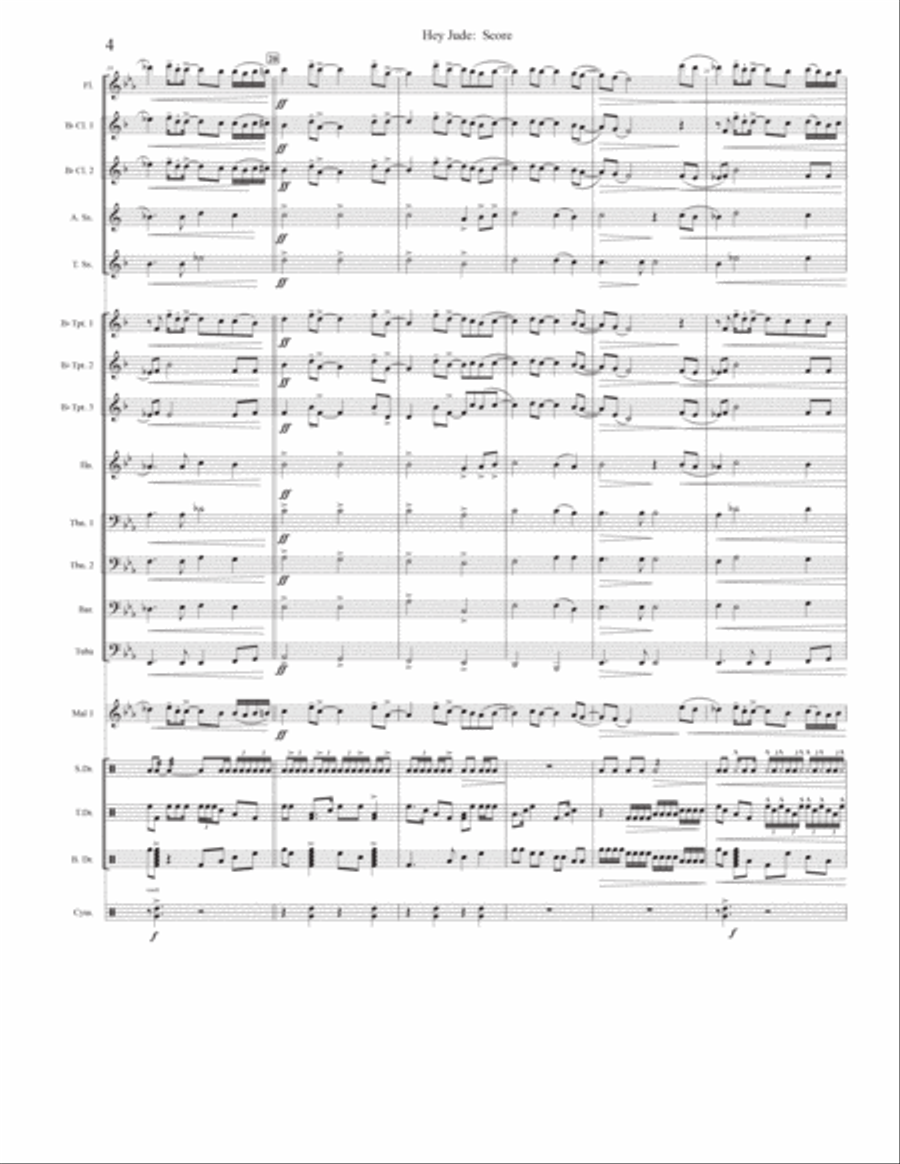 Hey Jude Marching Band scores gallery preview page 4