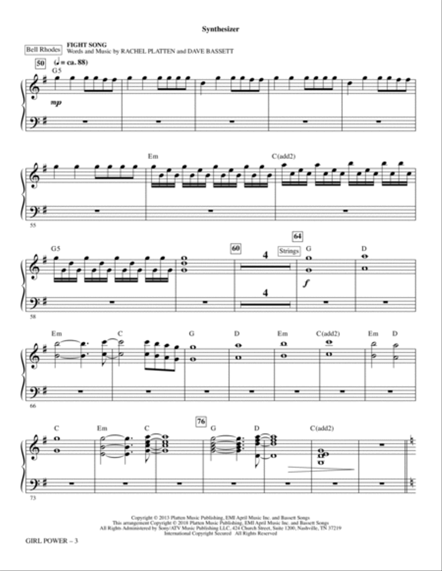 Girl Power (Choral Medley) - Synthesizer Choir scores gallery preview page 3
