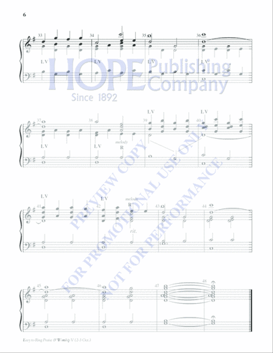 Easy to Ring Praise and Worship 3-Octaves scores gallery preview page 6