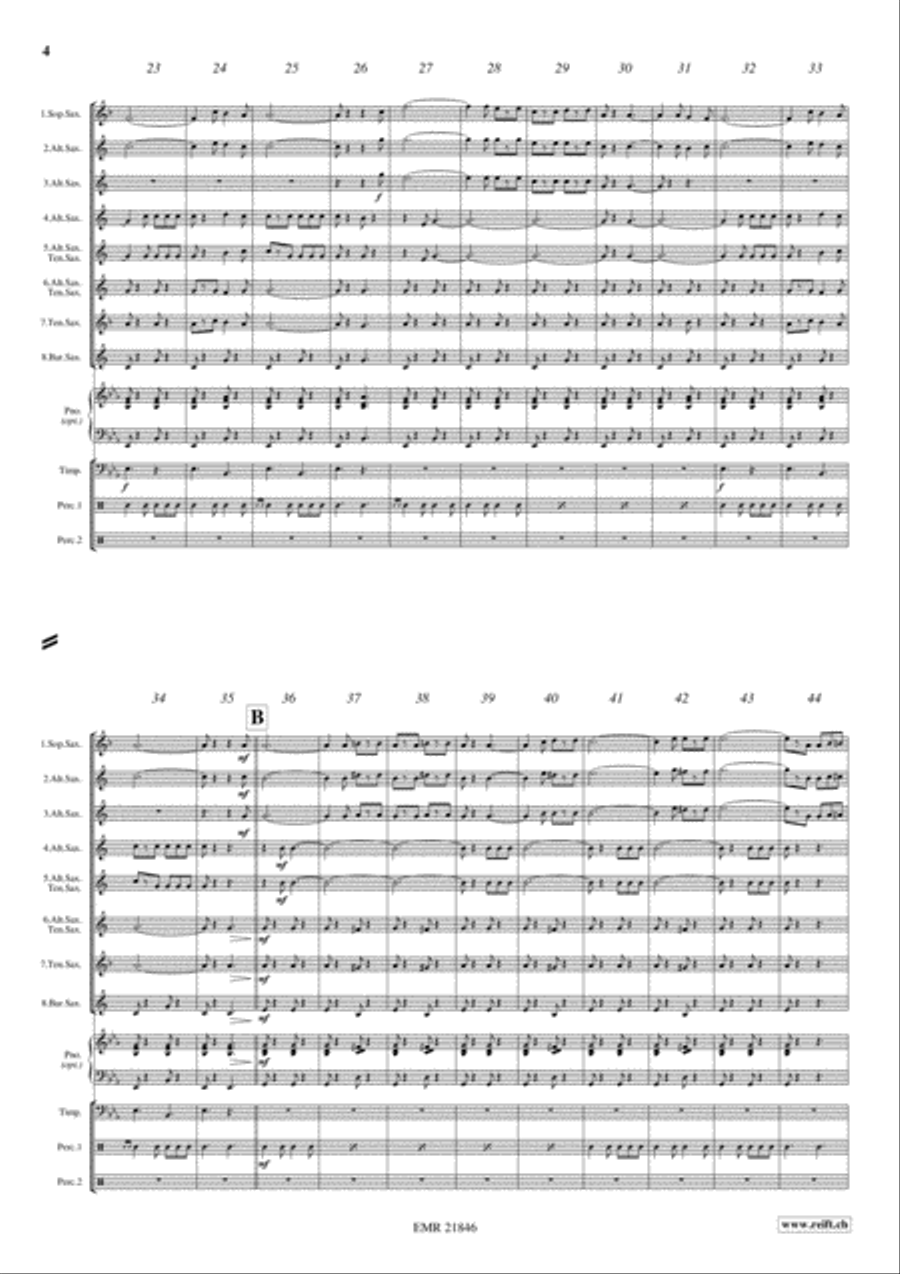 Funiculi Funicula Saxophone Ensemble scores gallery preview page 4