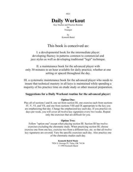 Daily Workout: Key Studies and Practice Routine for Trumpet