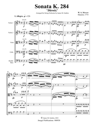 Mozart: Sonata K. 284 “Durnitz” for String Orchestra