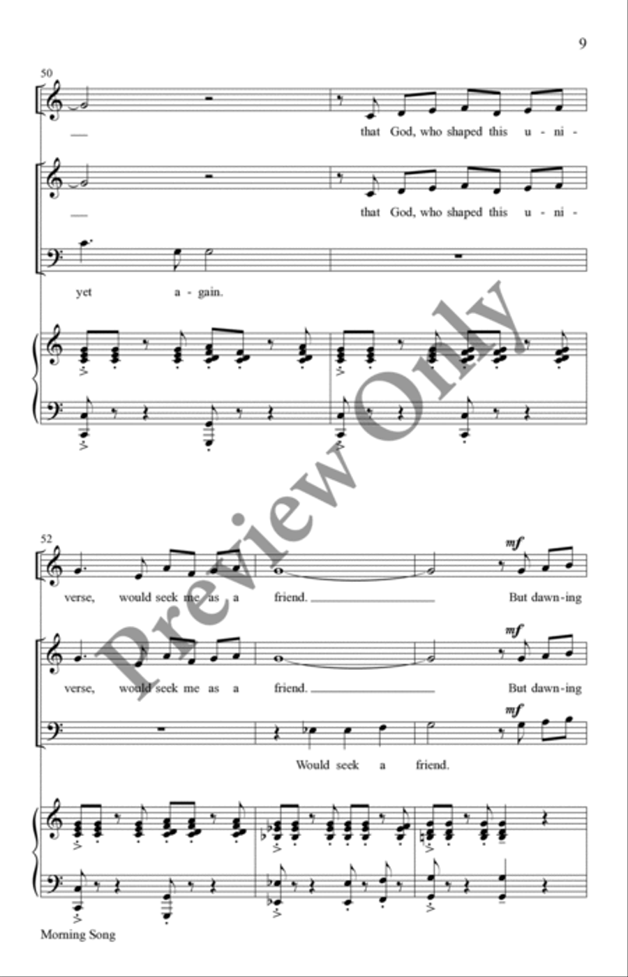 Morning Song 4-Part scores gallery preview page 8