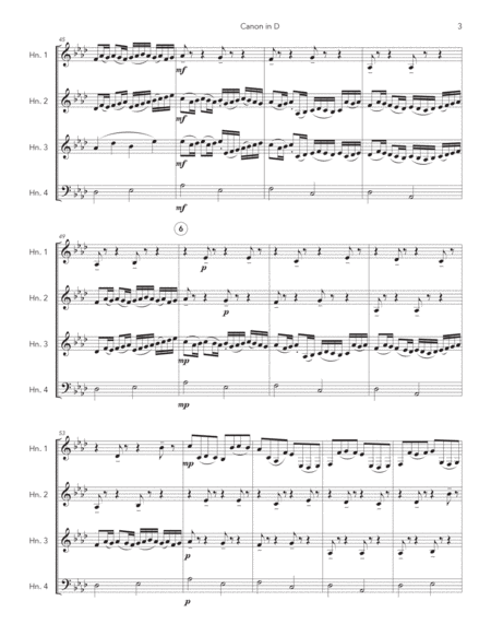 Canon in D for Horn Quartet