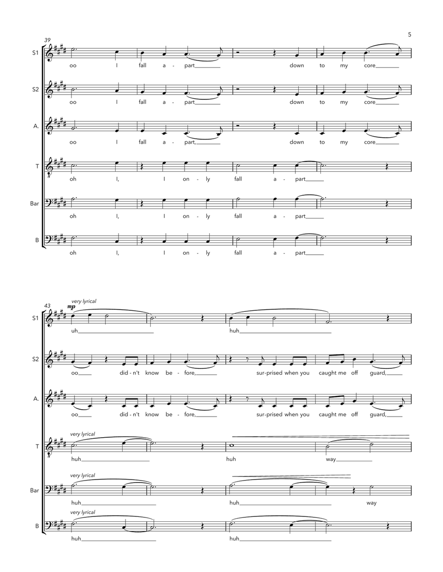 I Fall Apart A Cappella scores gallery preview page 5