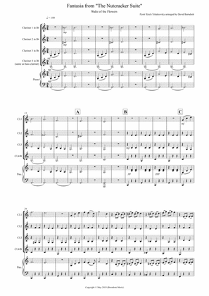 Waltz of the Flowers (Fantasia from Nutcracker) for Clarinet Quartet