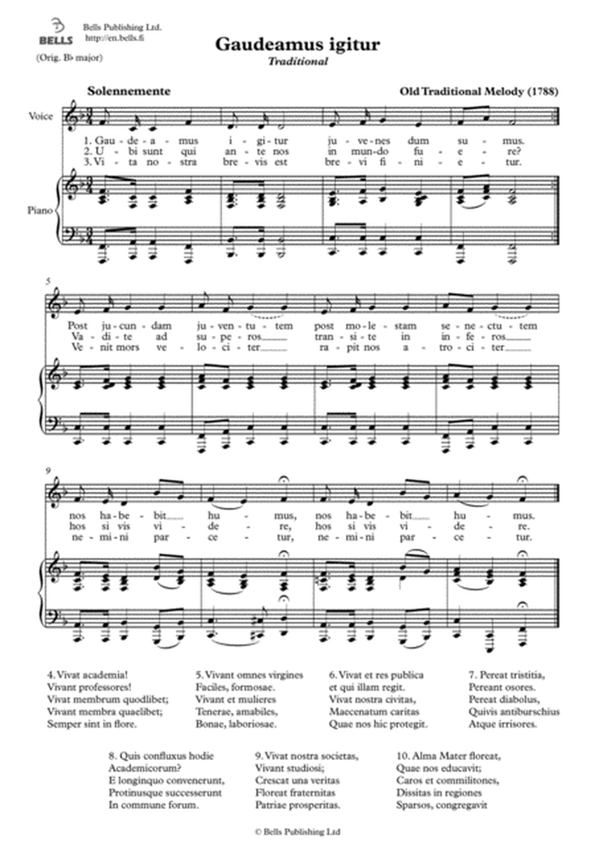 Gaudeamus igitur (Solo Song) (F Major)